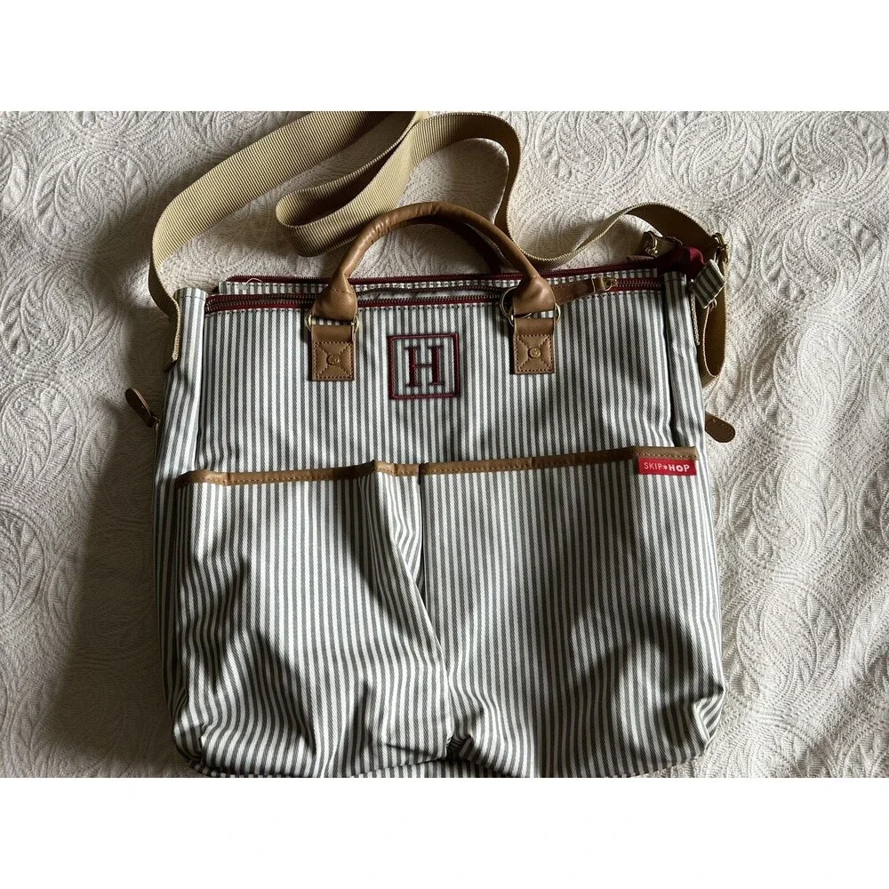 Skip Hop Limited Edition dual French Stripe Diaper Bag - EUC
